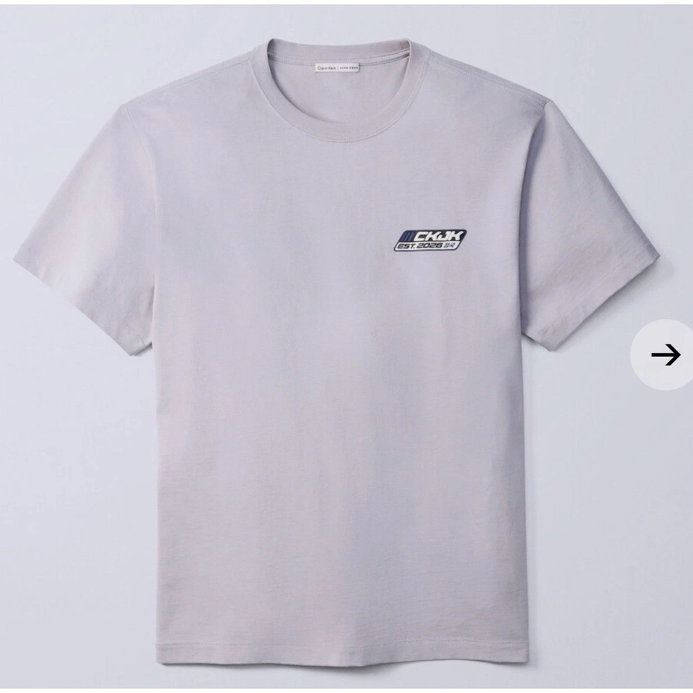 Calvin Klein Jung Kook Rebel Badge Short Sleeve Tee Grey XS